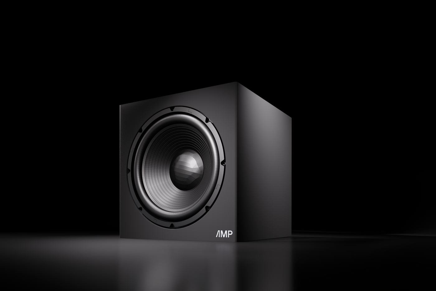 Cinema Pro 18S subwoofer in black, a wide, landscape cabinet with one 18-inch driver